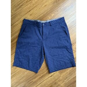 Hang Ten California Classic Shorts Mens Sz 36 Blue Plaid Shorts Beach Casual
